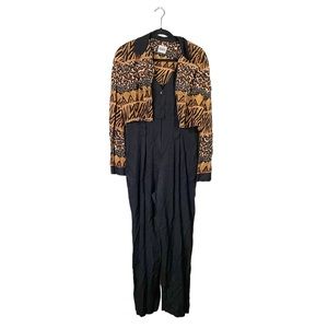 R & M Richards by Karen Kwong Vintage Y2K Jumpsuit Jacket/Top Combo Size 10